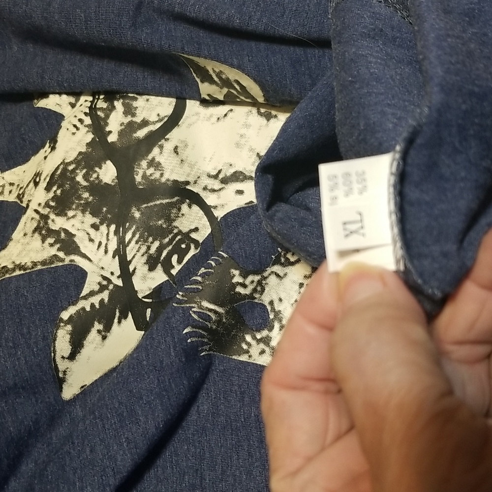 BROWN DENIM &CO AND UNMARKED BLUE GIRAFFE TEE, XL, GUC CL#8 - Picture 5 of 10